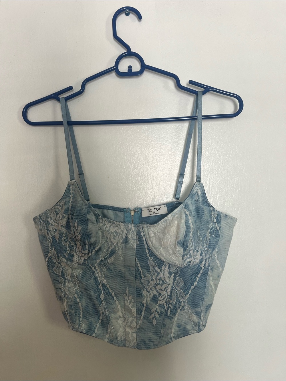 TC TOC Blue Lace Bustier Camisole